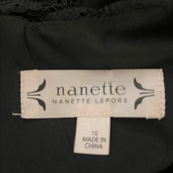 Nanette Lepore Size 10 Sheer Sleeved Fit and Flare Little Black Dress - Picture 13 of 14